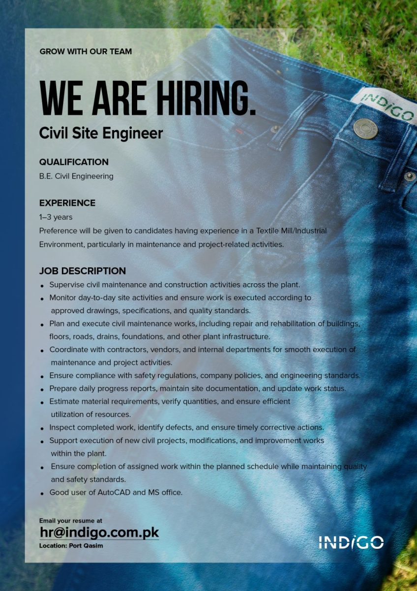 Indigo Textile Industries Pvt Ltd Jobs Civil Site Engineer 1