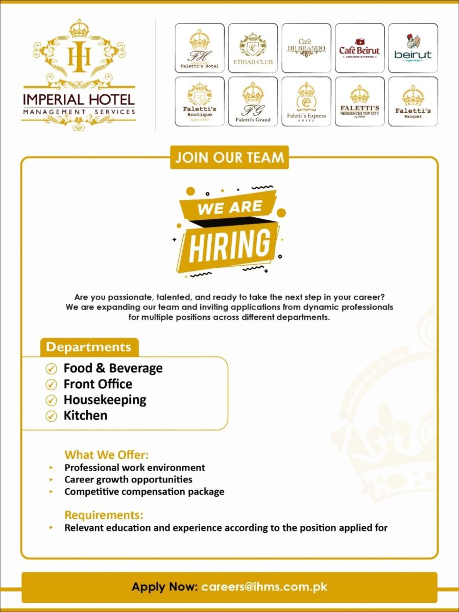 Imperial Hotel Management Services Jobs July 2026 2