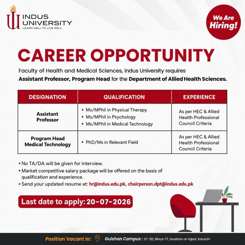 Indus Hospital Jobs July 2026 1