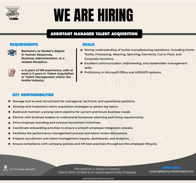 Liberty Mills Limited Jobs Assistant Manager Talent Acquisition 1