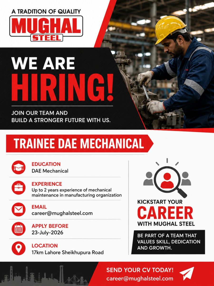 Mughal Steel Jobs Trainee DAE Mechanical 1