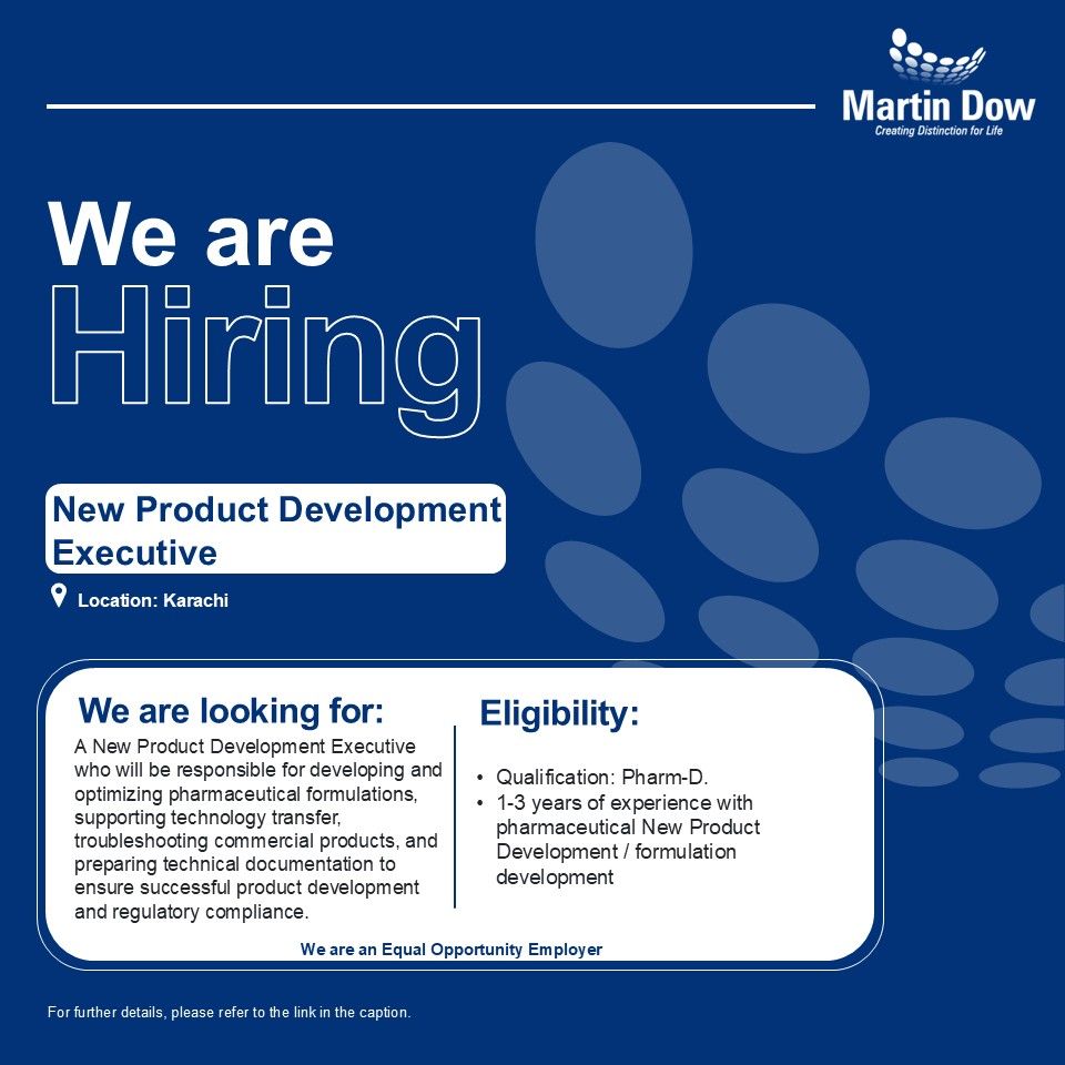 MartinDow Limited Jobs New Product Development Executive 1