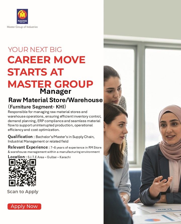 Master Group Of Companies Jobs Manager Raw Material Store / Warehouse 1