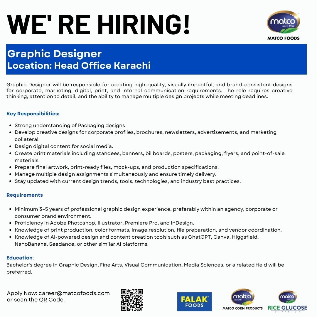 Matco Foods Limited Jobs Graphic Designer 1