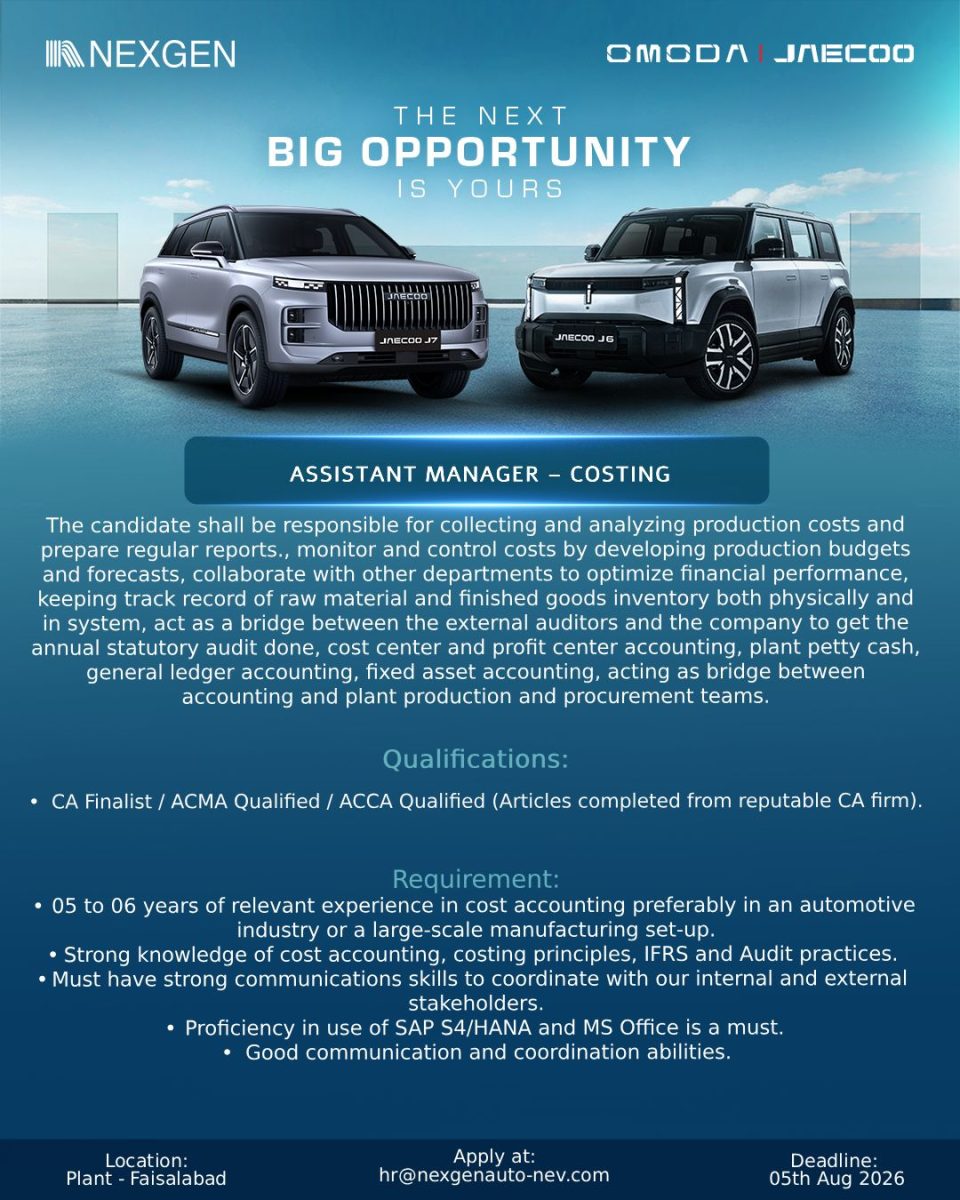 NEXGEN Auto Pvt Ltd Jobs Assistant Manager Costing 1