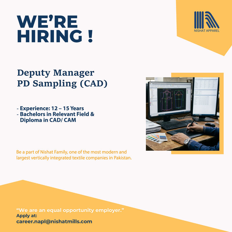 Nishat Apparel Pvt Ltd Jobs Deputy Manager PD Sampling (CAD) 1