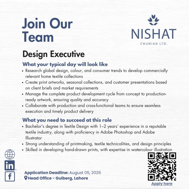 Nishat Chunian Limited Jobs Design Executive 1
