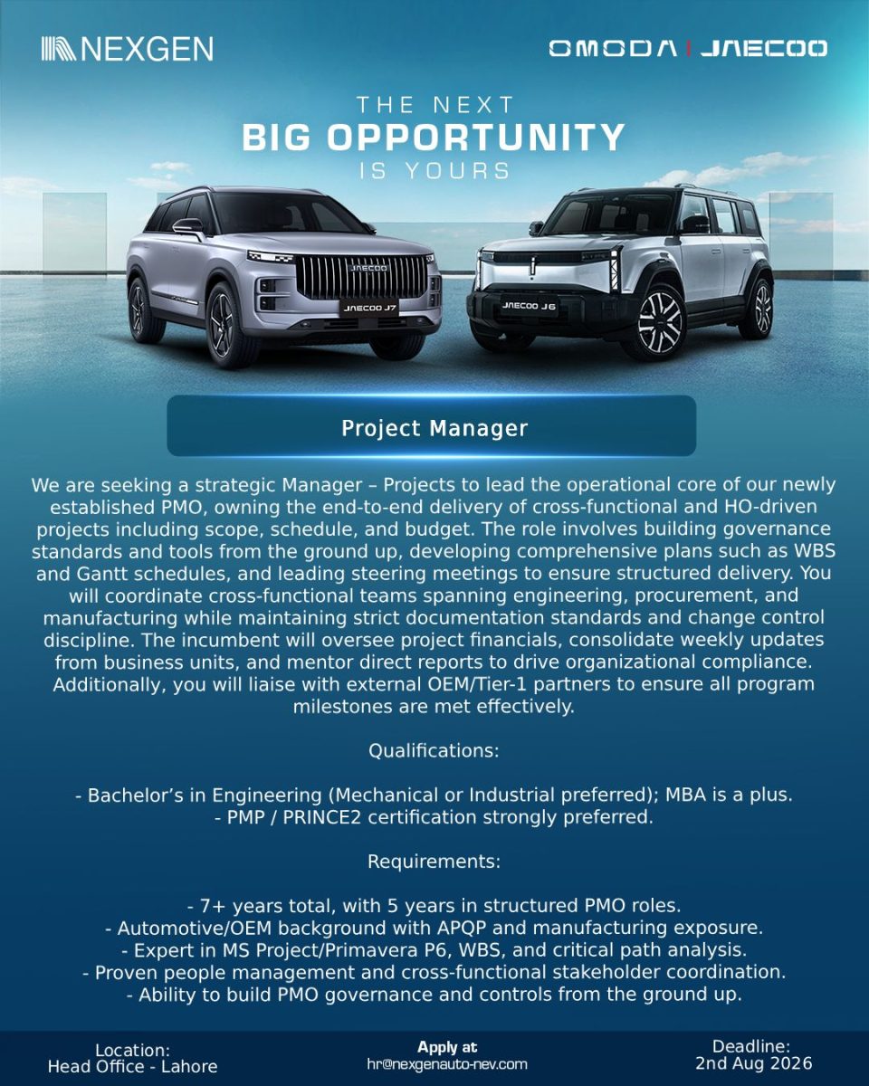 NexGen Auto Pvt Ltd Jobs Project Manager  1