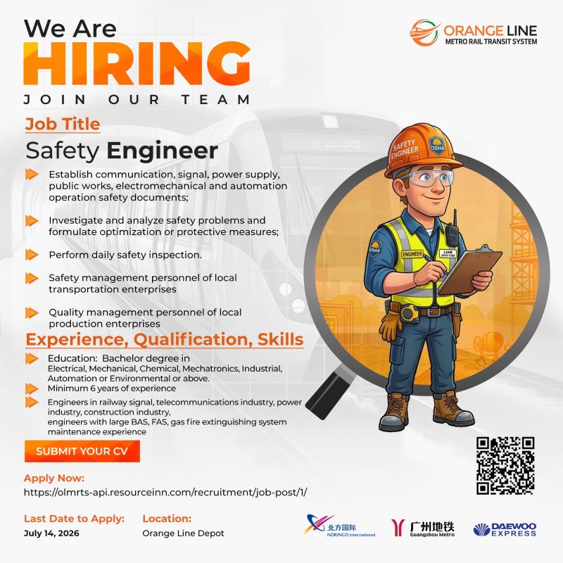 Orange Line Metro Rail Transit System (OLMRTS) Jobs July 2026 2