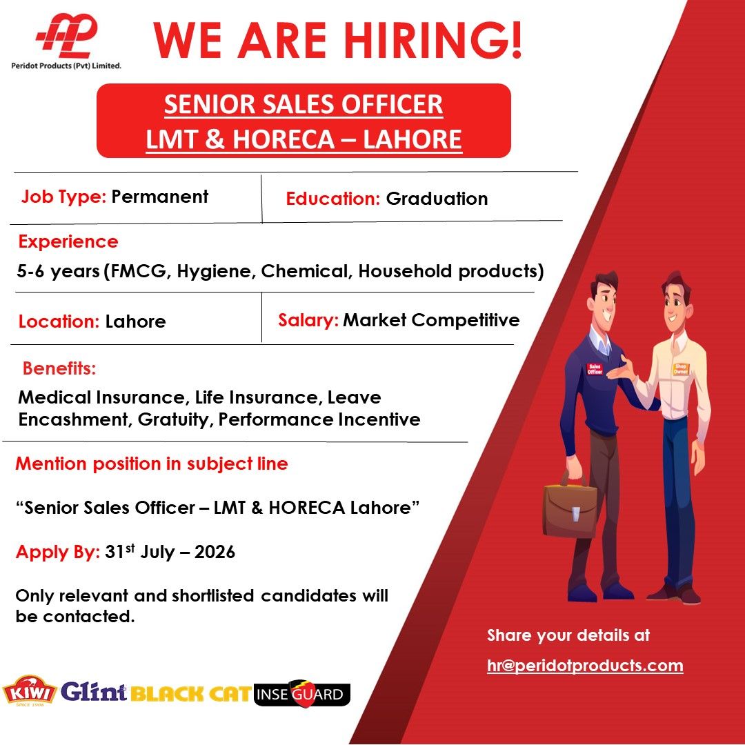 Peridot Products Pvt Ltd Jobs Senior Sales Officer 1