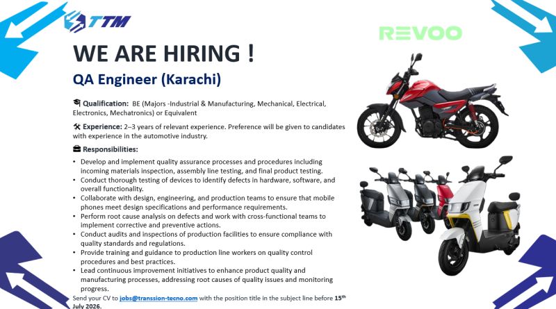Transsion Tecno Motors Jobs QA Engineer 1