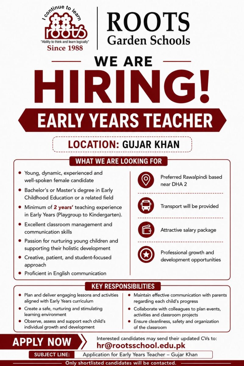 ROOTS Garden Schools Jobs Early Years Teacher  1