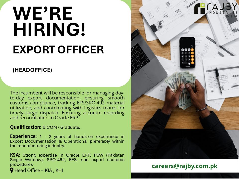 Rajby Textile Jobs Export Officer 1