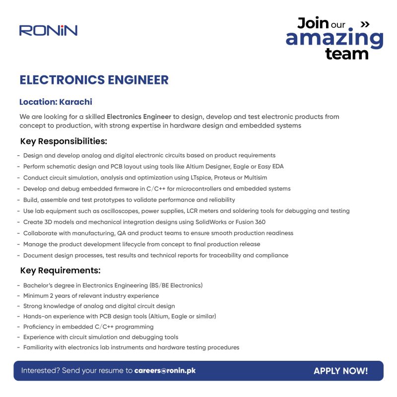 Ronin Pakistan Jobs Electronics Engineer 1