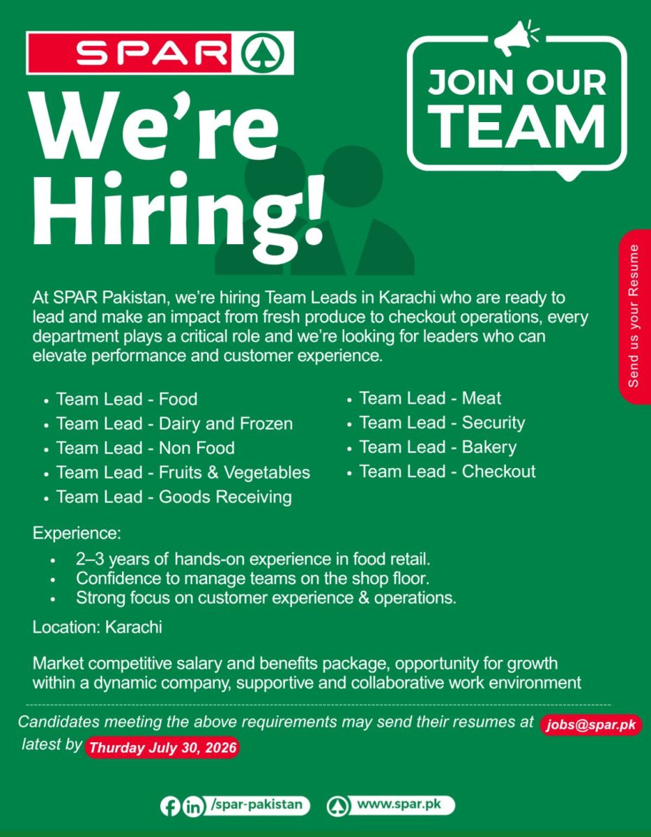 SPAR Pakistan Jobs August 2026 1