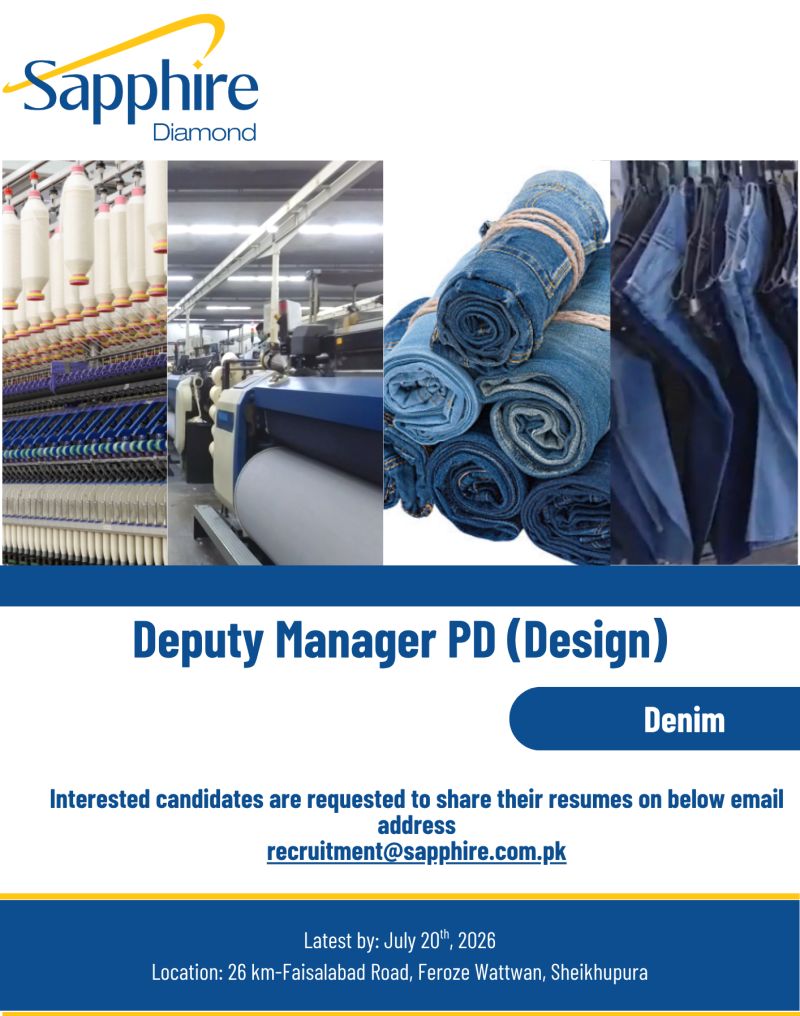 Sapphire Diamond Jobs Deputy Manager PD (Design) 1