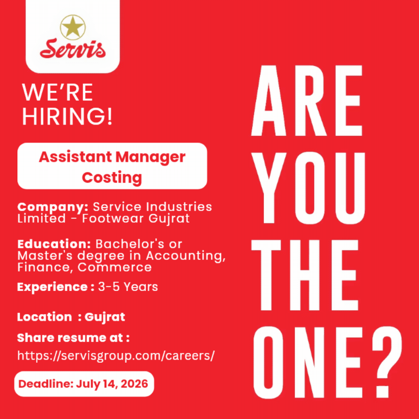 Servis Group Jobs Assistant Manager Costing 1