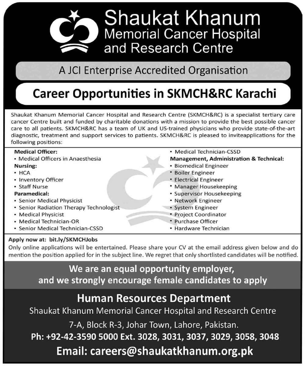 Shaukat Khanum Hospital Jobs 05 July 2026 Dawn 1