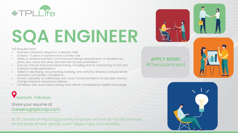 TPL Life Insurance Jobs SQA Engineer 1
