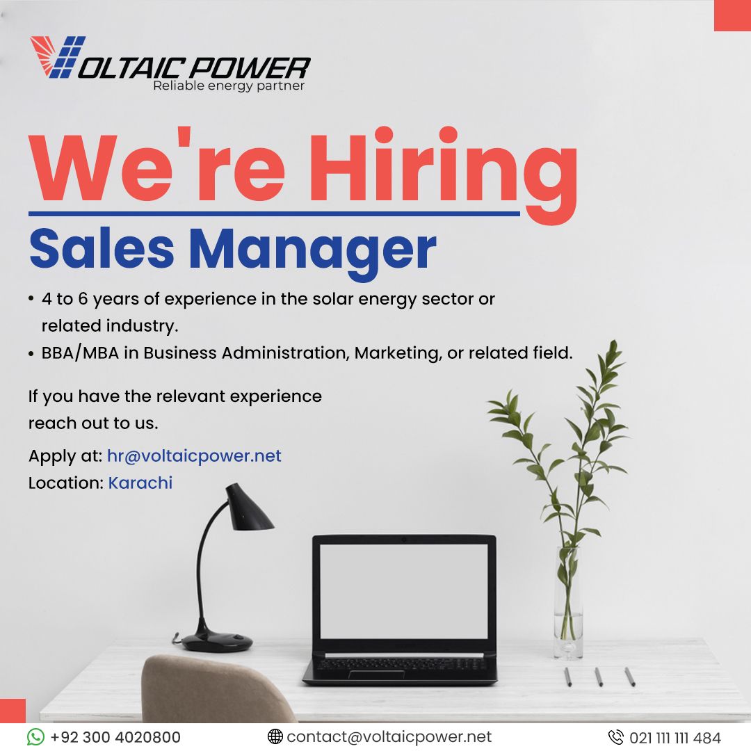 Voltaic Power (Pvt) Ltd Jobs Sales Manager 1