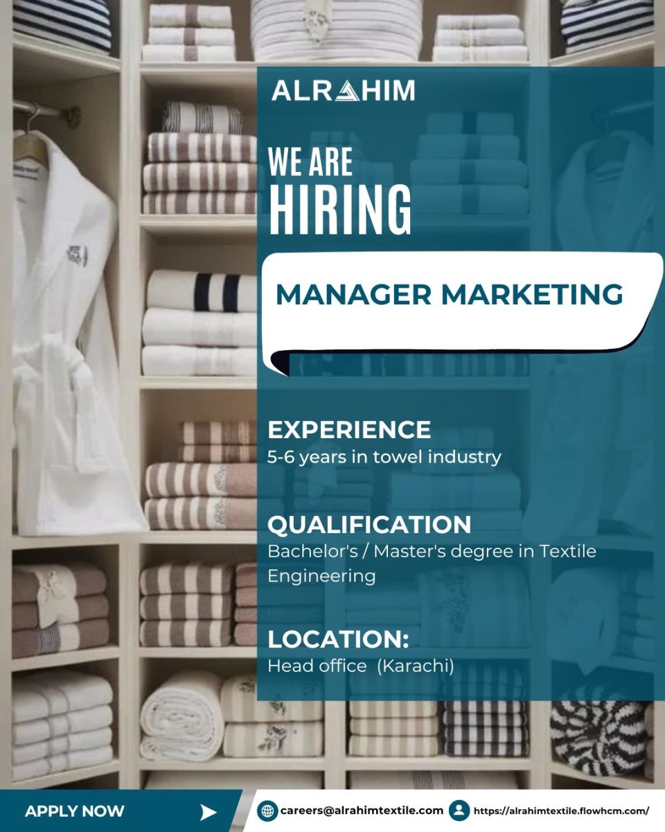 AL Rahim Textile Industries Jobs Manager Marketing 1