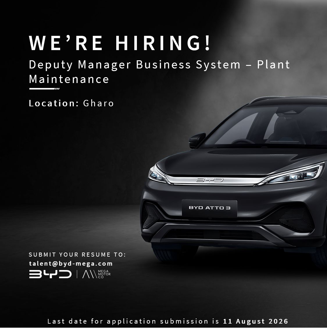 BYD Pakistan Jobs Deputy Manager Business System Plant Maintenance 1