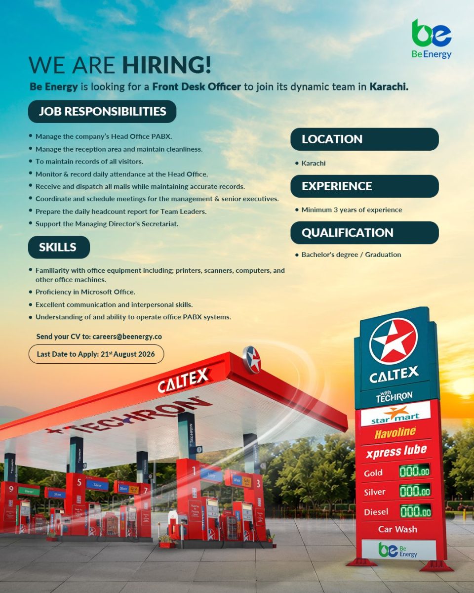 Be Energy Limited Jobs Front Desk Officer 1