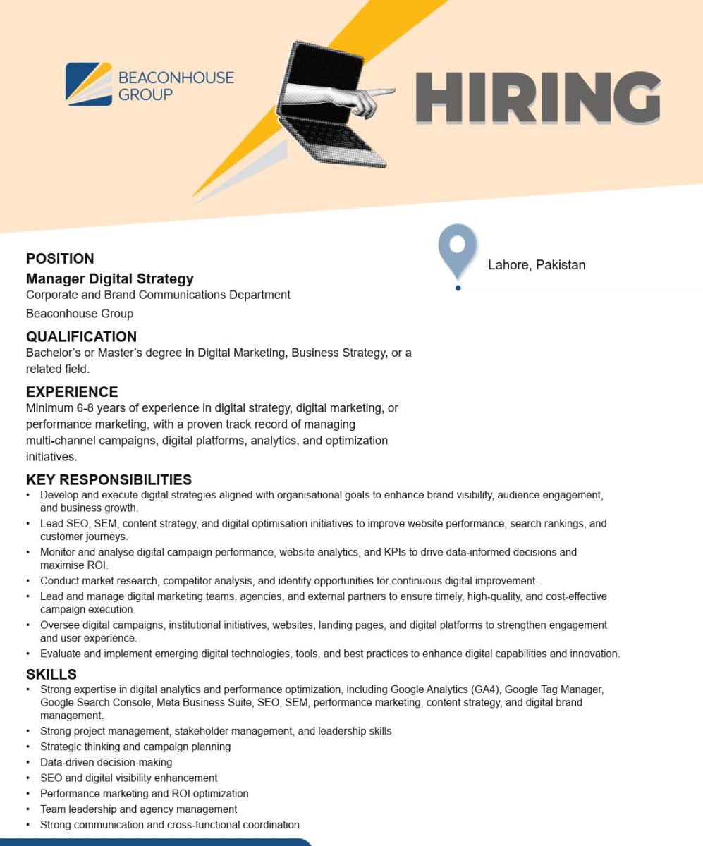Beaconhouse Group Jobs Manager Digital Strategy 1