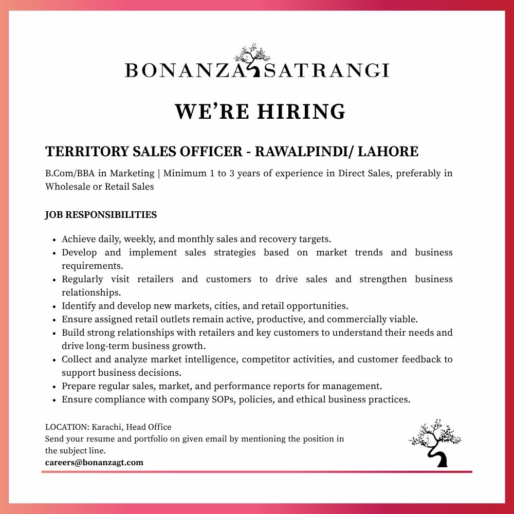 Bonanza Satrangi Jobs Territory Sales Officer 1