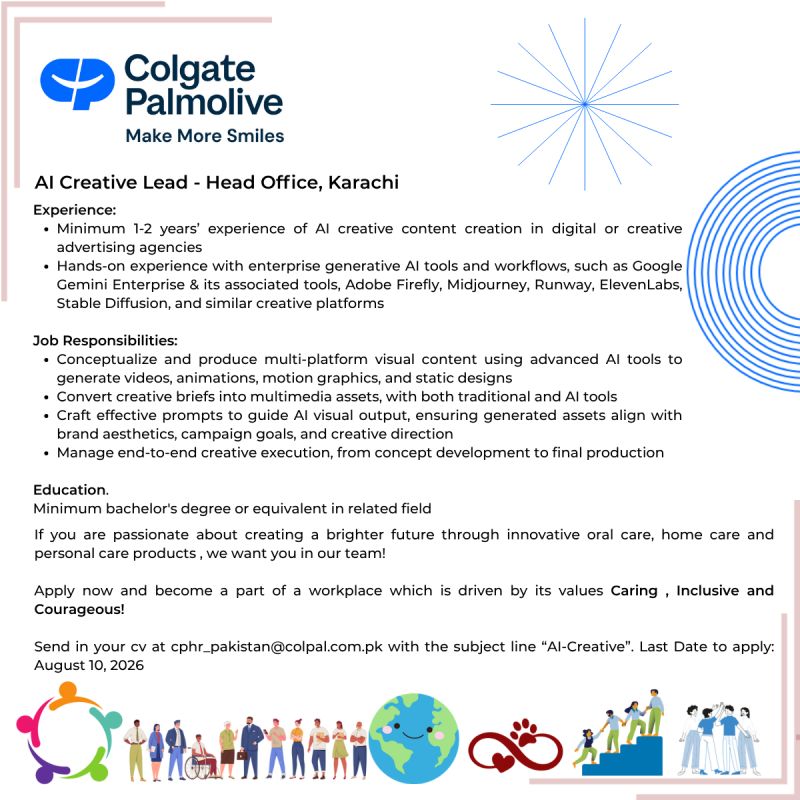 Colgate Pamolive Pakistan Jobs AI Creative Lead 1