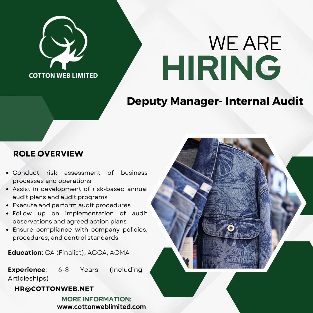 Cotton Web Limited Jobs Deputy Manager Internal Audit 1