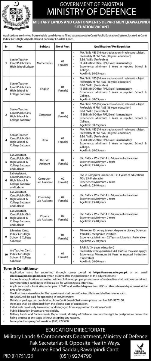 Cantt Public Education System Jobs 23 August 2026 Express 1