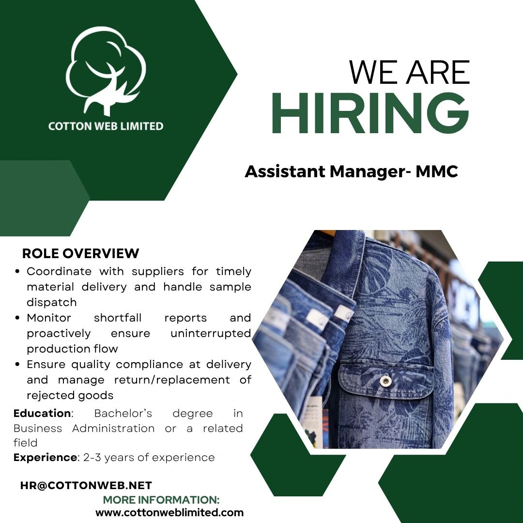 Cotton Web Limited Jobs Assistant Manager MMC 1