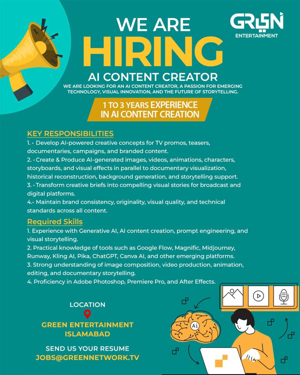 Green Entertainment Jobs AI Content Creator  1