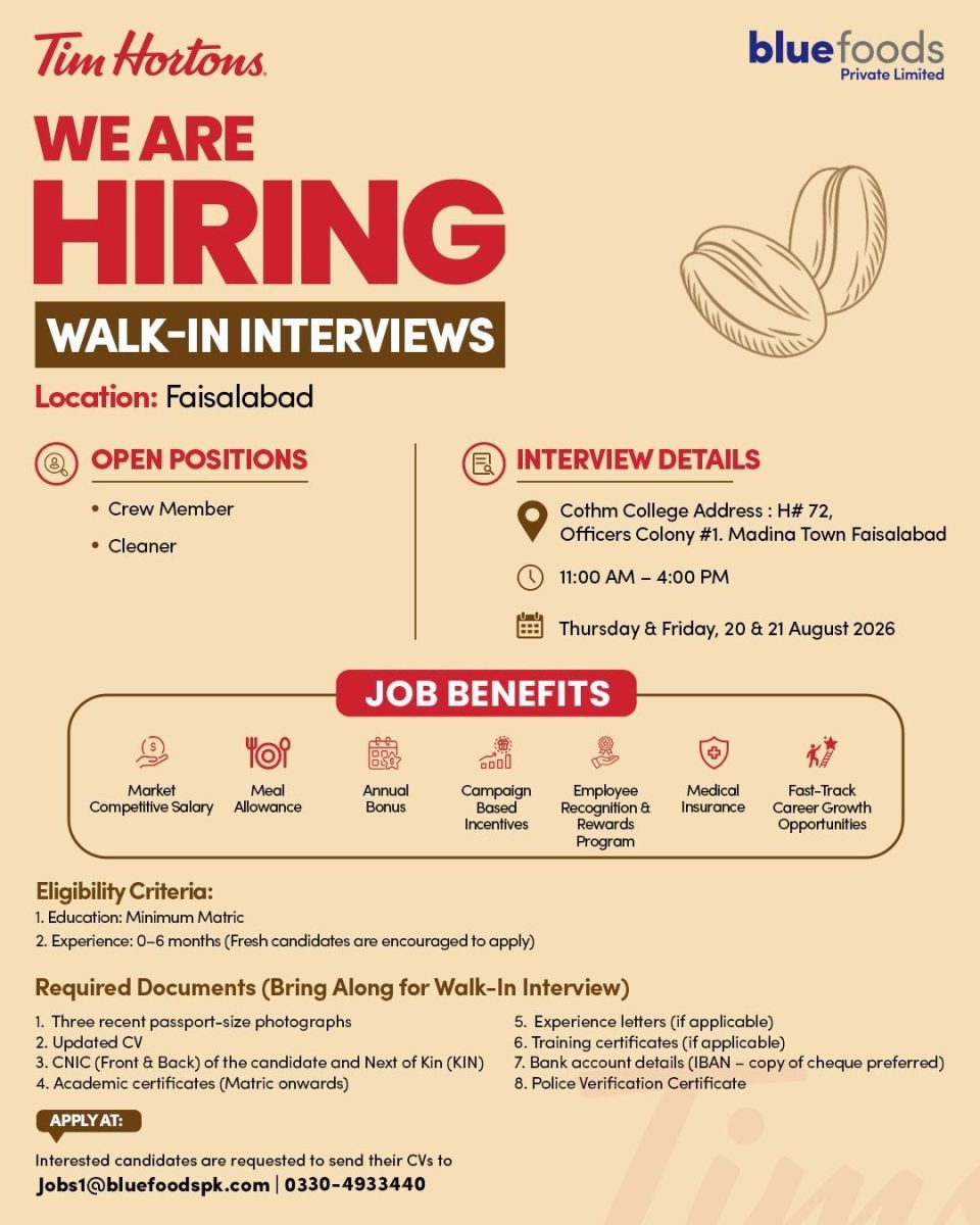 Tim Hortons Jobs August 2026 1