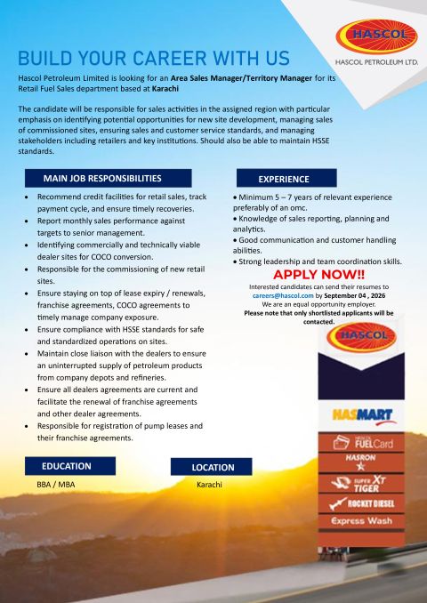 Hascol Petroleum Limited Jobs 28 August 2026 1