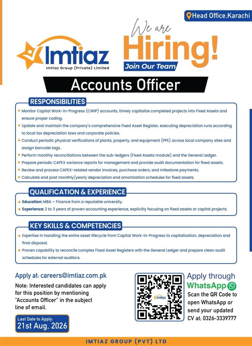 Imtiaz Super Market Jobs Accounts Officer 1