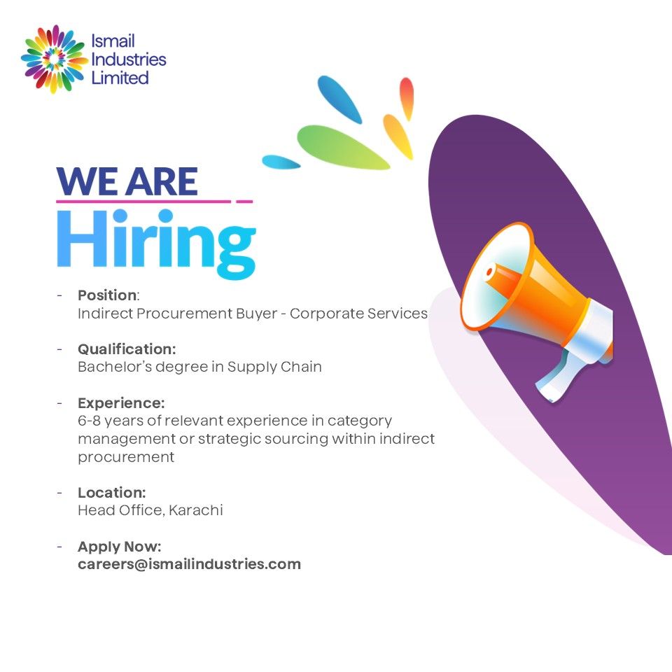 Ismail Industries Limited Jobs Indirect Procurement Buyer Corporate Services 1