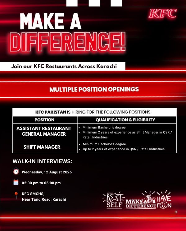 KFC Pakistan Jobs August 2026 1