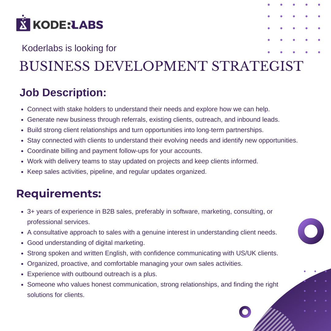 KoderLabs Jobs Business Development Strategist 1