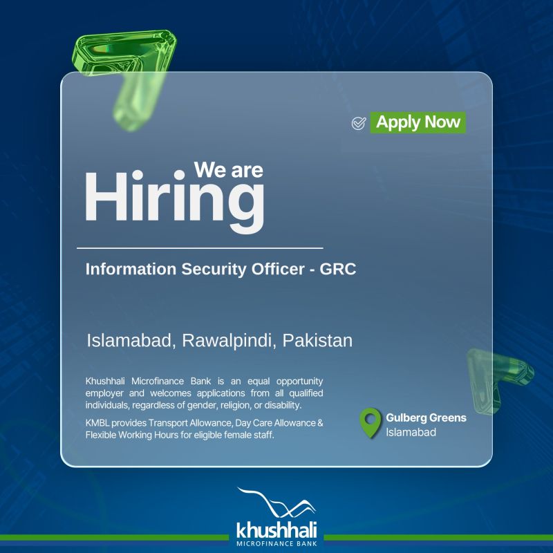 Khushhali Microfinance Bank Jobs Information Security Officer GRC 1