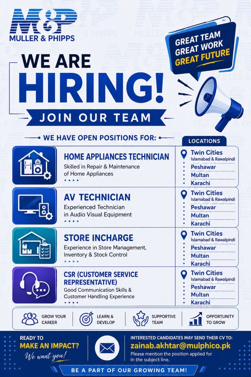 Muller & Phipps Pakistan Pvt Ltd Jobs August 2026 1