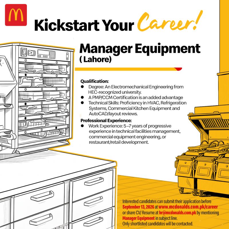 McDonald's Pakistan Jobs Manager Equipment 1