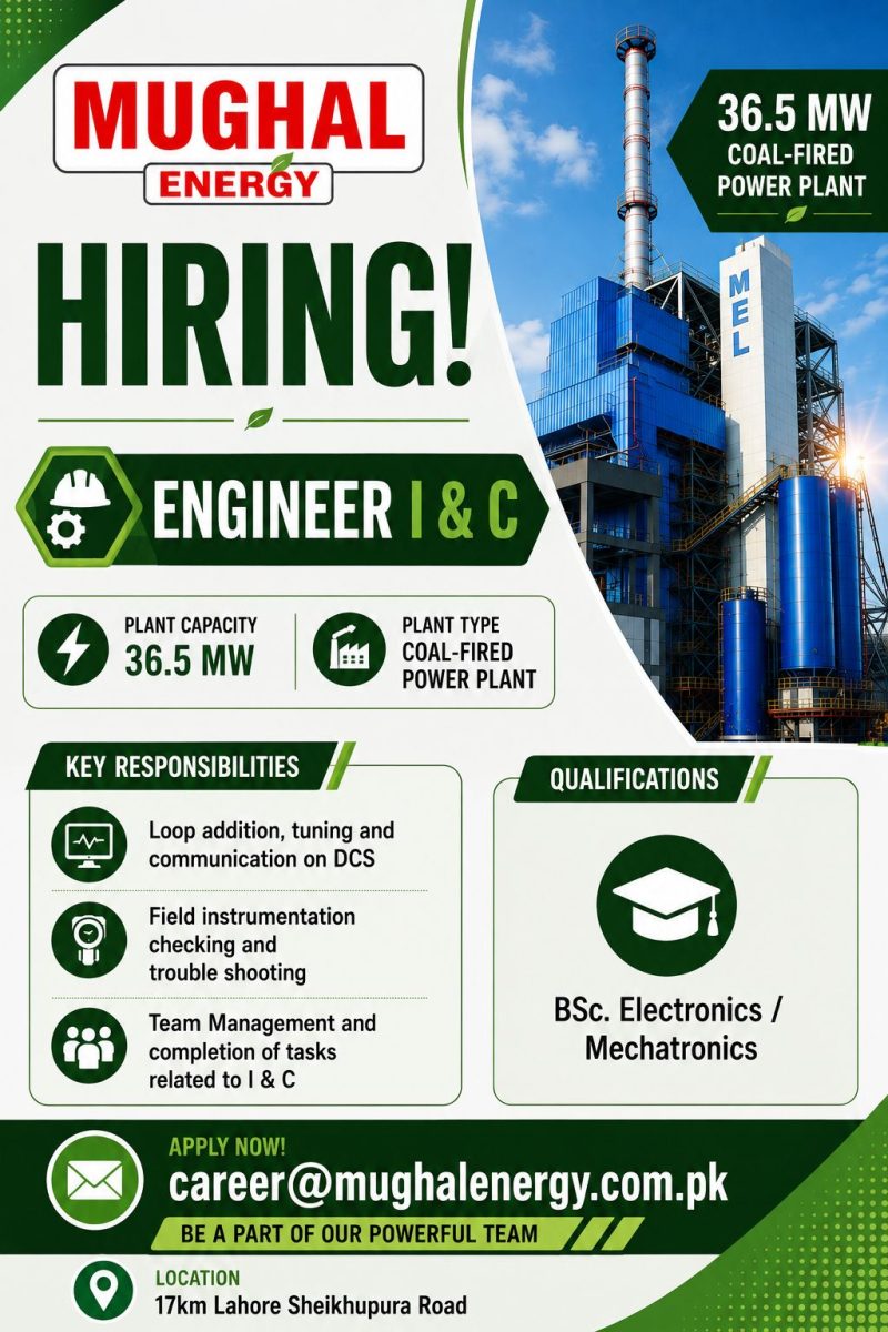 Mughal Energy Limited Jobs Engineer I & C 1