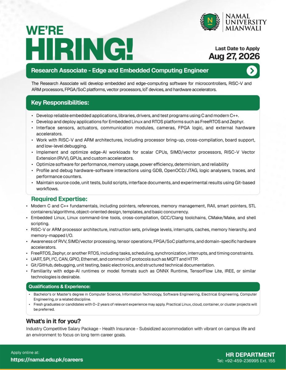Namal University Jobs August 2026 2