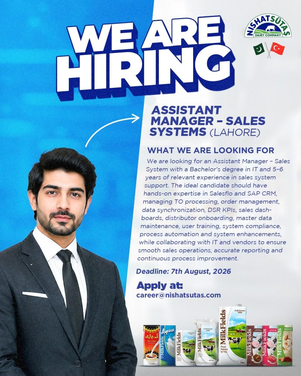 Nishat Sutas Dairy Company Jobs Assistant Manager Sales Systems  1
