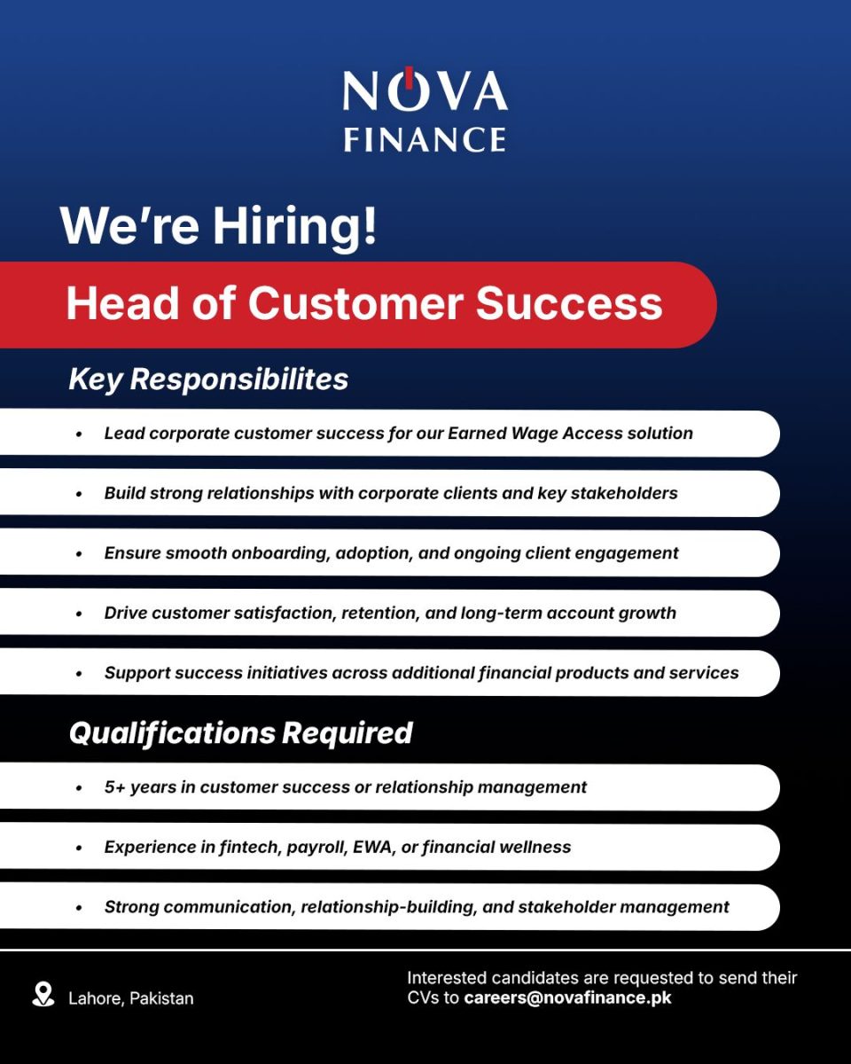 NOVA Finance Jobs Head of Customer Success 1