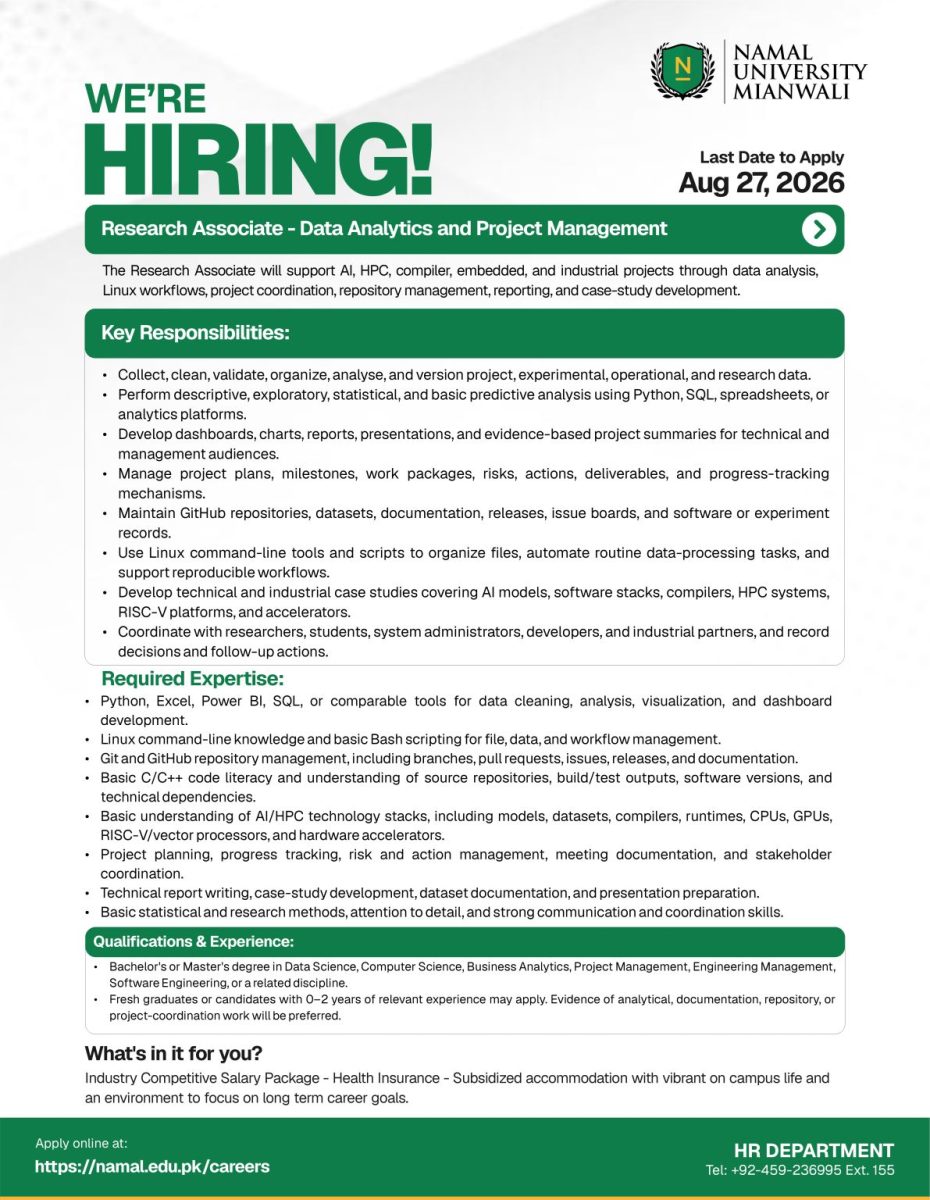 Namal University Jobs August 2026 4