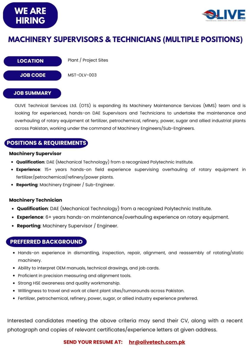 Olive Technical Services Pvt Ltd Jobs August 2026 1