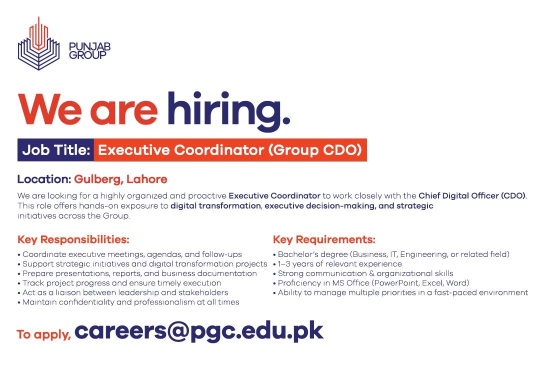 Punjab Group Jobs Executive Coordinator 1